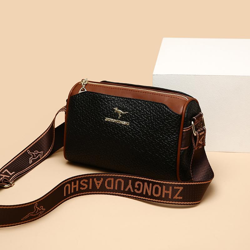 

New simple multi-compartment shoulder strap shoulder bag fashionable versatile large-capacity daily travel messenger чёрный