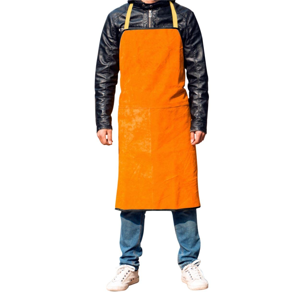 [LYING] Welding Apron, Cowhide Leather, Work Apron, Welding Apron, Heat Resistant, Fire Resistant, Burn Prevention, Abrasion Resistant, Welding Protec