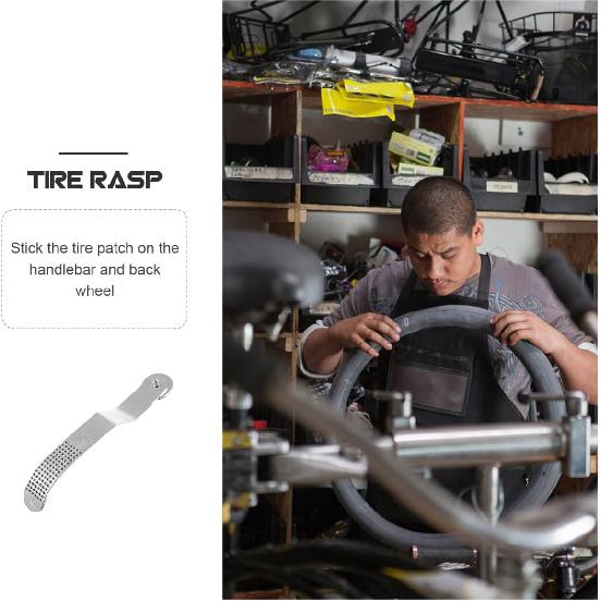 Bike Tire Rasp Tool for Inner Tube Repair, Carbon Steel Bicycle Buffer & File - Heavy Duty Puncture Repair Prep Tool for Road, Mountain & BMX Bikes -