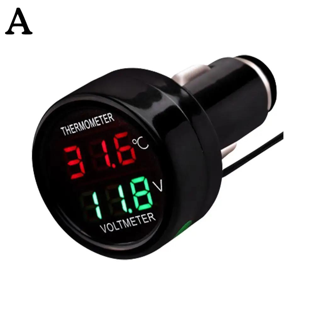 

12 В 24 В автомобильный адаптер зарядное устройство прикуриватель цифровой автомобильный аккумулятор вольт 2.1A монитор вольтметр темпе In1 2 термометр метр E3K8 зелёный