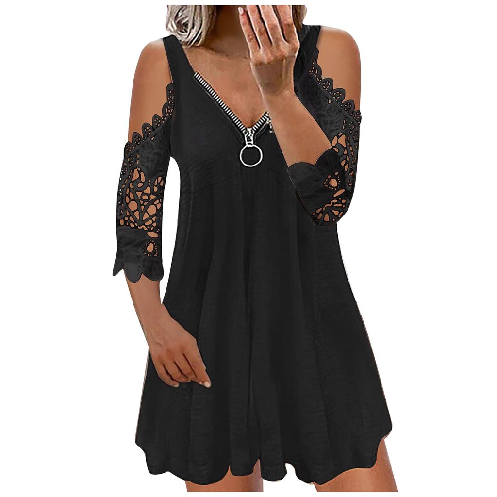 Women's Fashion Cool Printed Casual Off Shoulder Elegant Dress