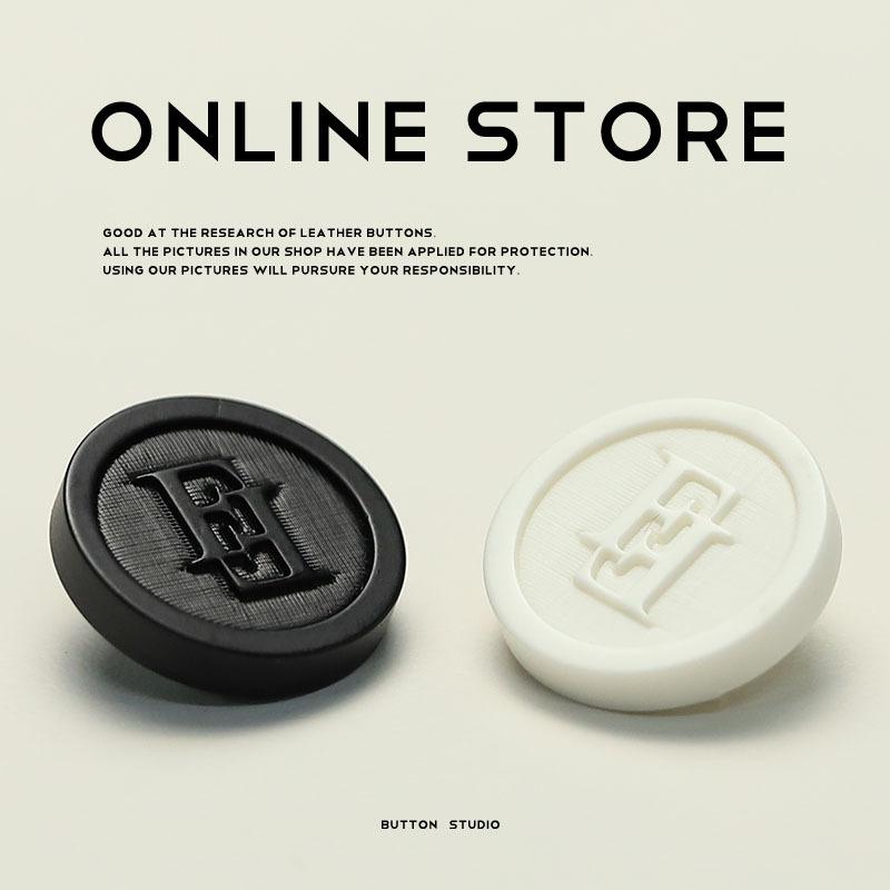 

Simple Wind Ff Letter Button Coat Sweater Suit Decorative Buttons Trench Coat Cardigan Button 3 #[FF feel coffee] 17.5mm