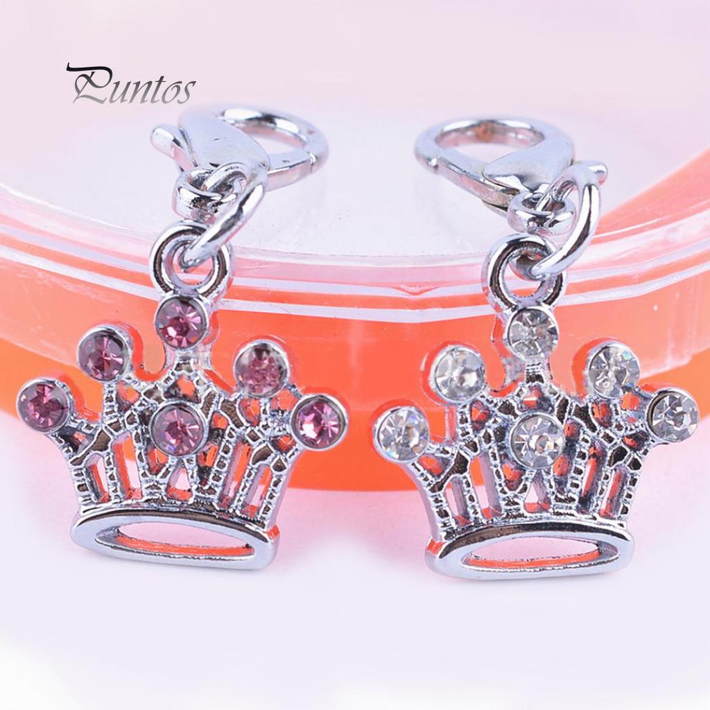 Rhinestone Crown Pet Tag Pendant Collar Jewelry Necklace