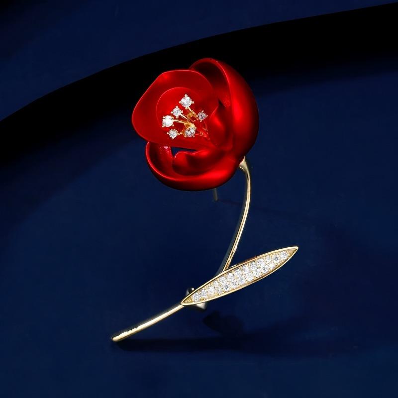 Crabapple Flower Brooch, Elegant Brooch Collar Pin, Garment Fixing Design Sense Pin