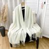  New Fashion Luxury Solid Color Thick Cashmere Winter Warm Scarf Women Pashmina Shawl Wraps Bufanda Female Tassel Scarves