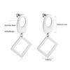 Geometric Stud Earrings Round Triangle Fringed Earrings Stainless Steel Plated 18K Gold Earrings