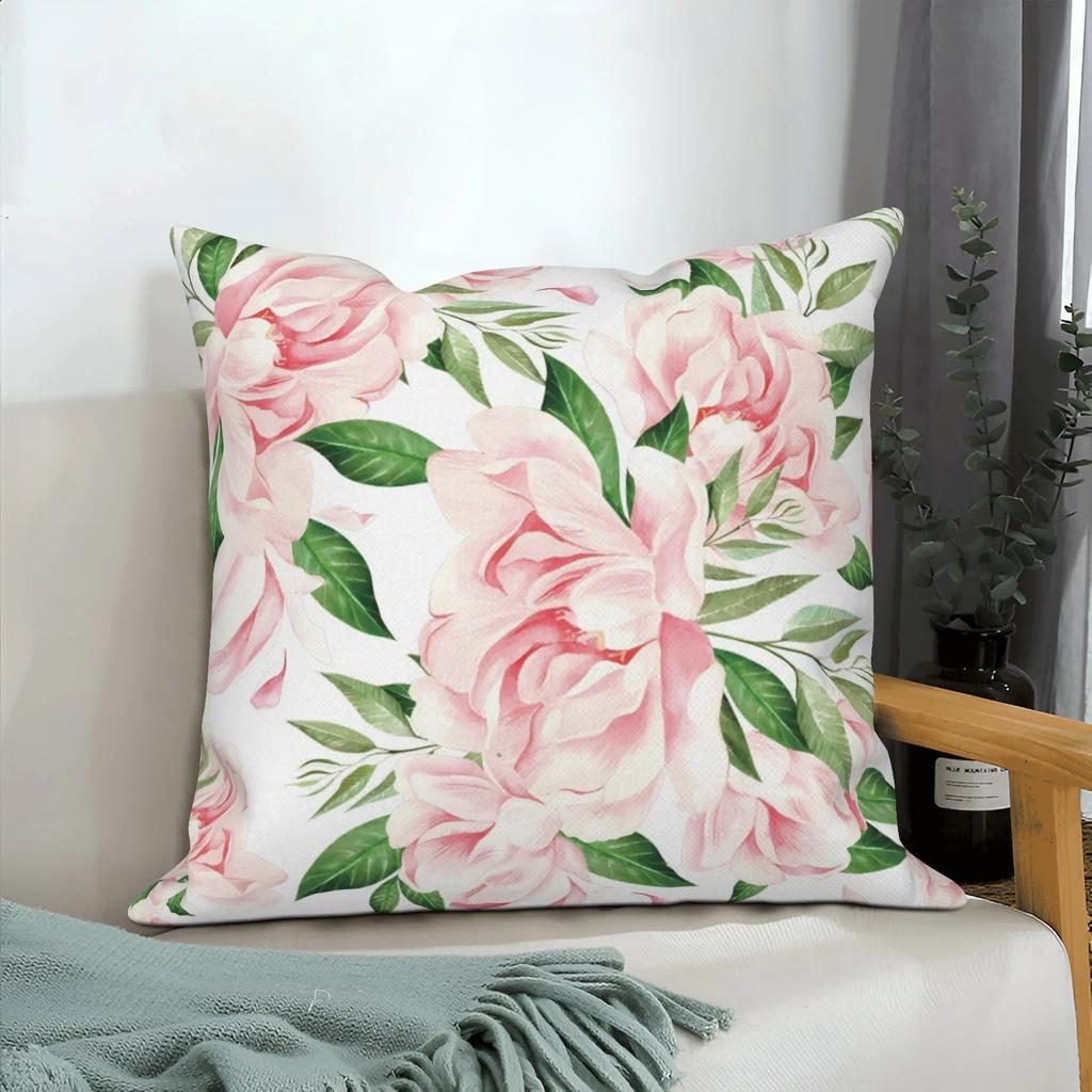 Pink Floral Home Decor Spring Flower Pillowcase Living Room Wedding Pillowcase Sofa Square Cushion Cover