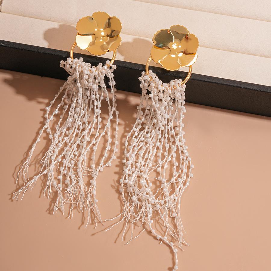 Luxuriöse Rote Blume Quastenohrringe: Stilvolle, Hochwertige Statement-Ohrstecker für Damen