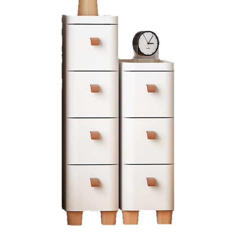 Multi-Layer Movable Storage Cabinet with Wood Lid & High-Value Design for Living Room