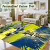 Crystal Velvet Square Rug Custom NameCristiano Ronaldo Pattern Non Slip Home Floor Decor Rug