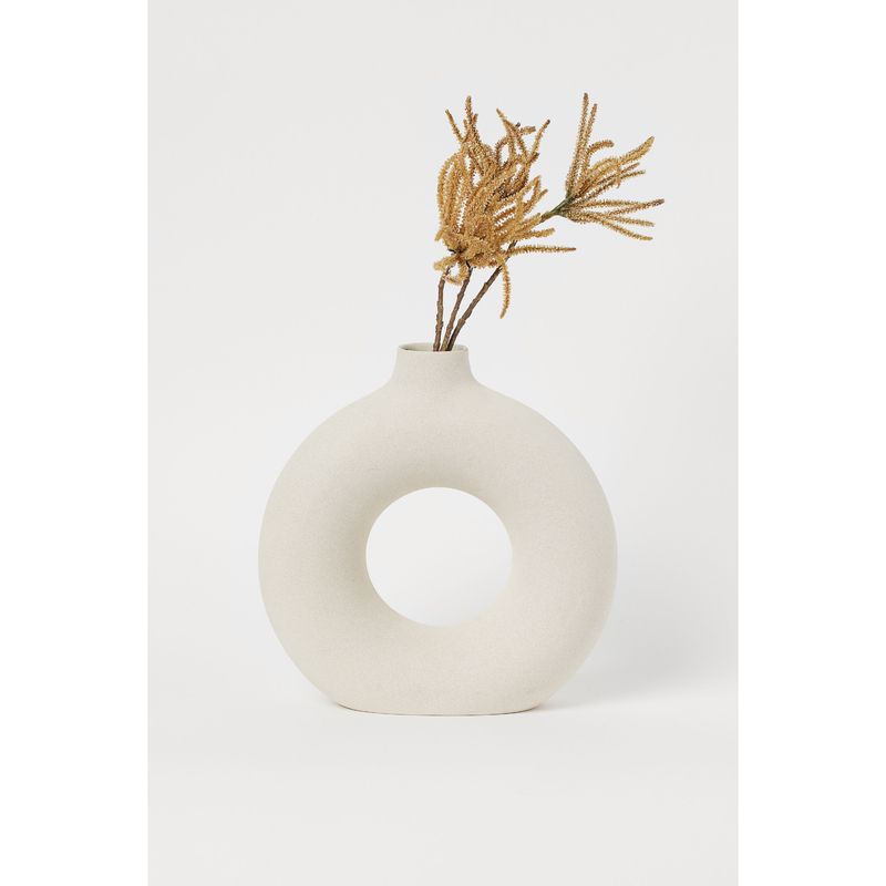 

HM Home Household Supplies European Creative Vase Artificial Ornament Living Room Flower Arrangement Flower Decoration 0812789 Light beige large