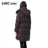Jinyujie 2025 Winter Women's Hooded Mid-Length Down Jacket