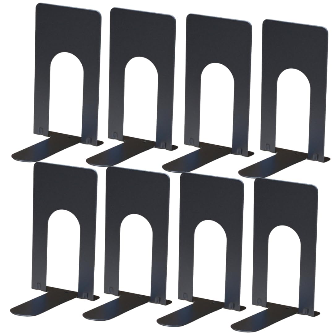 

RekiLife Book Stand Book Black Bookend, Non-Tipping Holder, Divider, Desktop, Metal, (8 pieces) чёрный