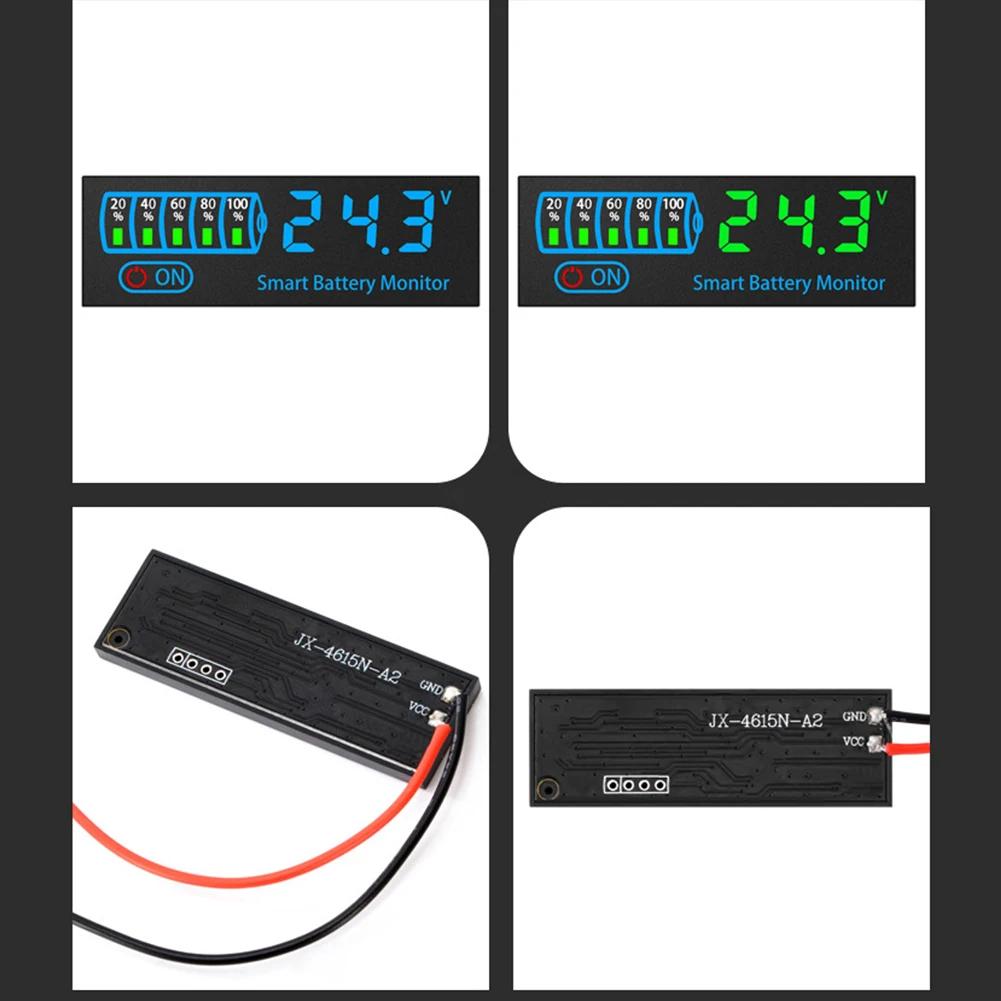 Lithium Ion Battery Tester 7-55V Acid Battery Charging Indicator Light Tester Circuit Tester LED Display Screen 46 * 15 * 3mm