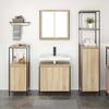 Bathroom Furniture Set with Shelf 3 Pcs Sonoma Oak and Black