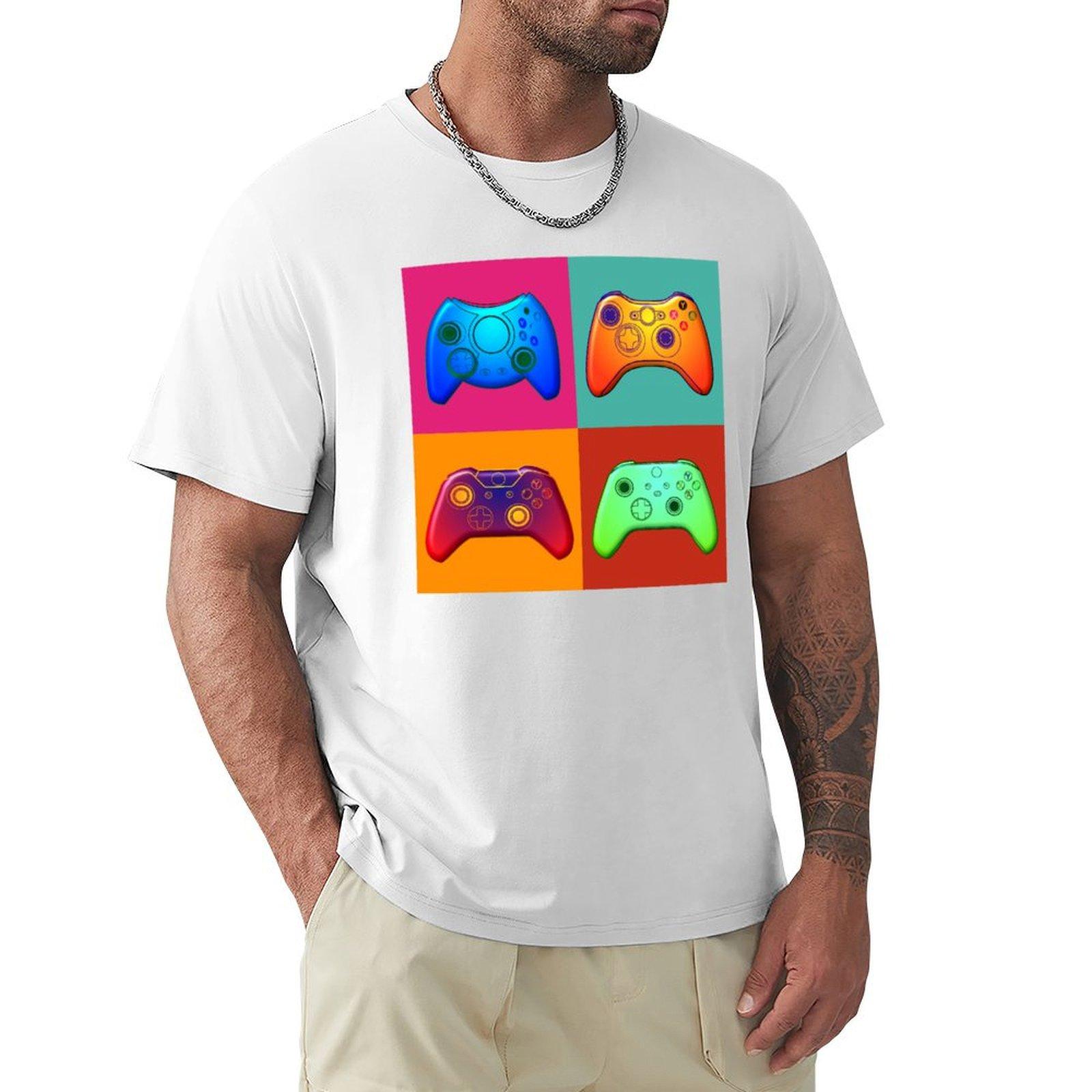 Evolution Pop Art Xbox Controllers TShirt blacks gifts for boyfriend blue lock clothes mens designer t shirt S
