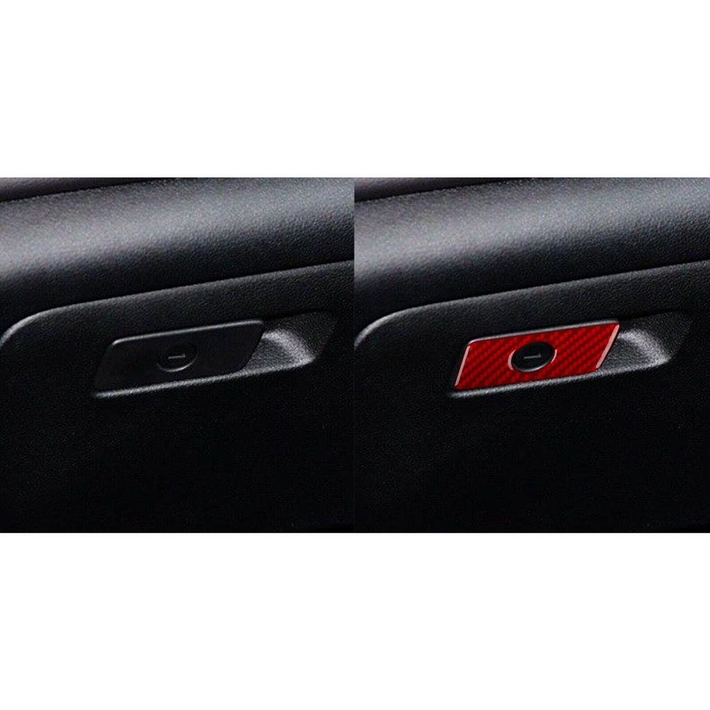 Red Carbon Fiber Co-pilot Glove Box Handle Cover Trim For Jeep Cherokee 2014-18