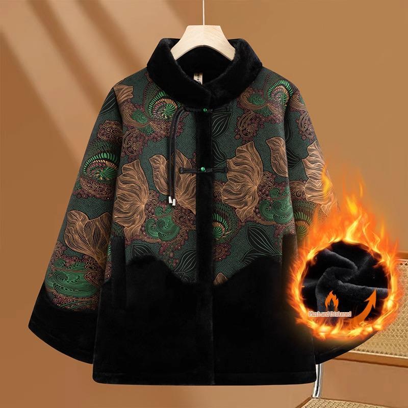 Grandma's Spring Outerwear: Stylish Collared Long-Sleeve Top for Elderly Women, Perfect for Spring and Autumn