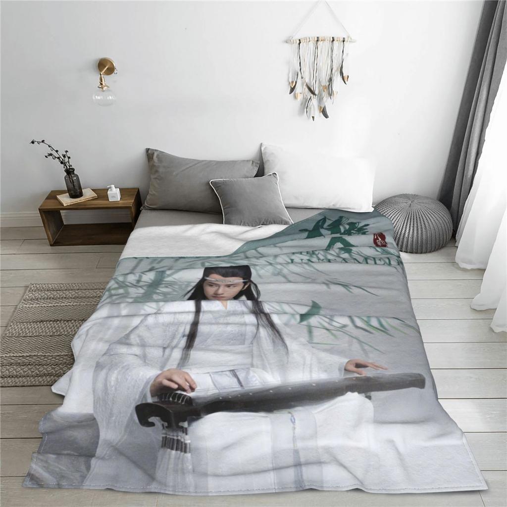 The Untamed Lan Zhan Fleece Throw Blankets Yaoi Lgbt Wang Yibo Blanket for Bed Office Ultra-Soft Plush Thin Quilt