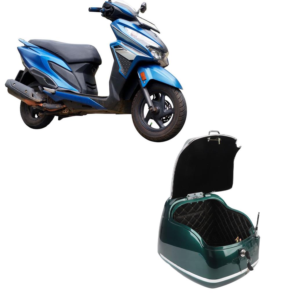 38L Motorcycle Top Box Waterproofing Fit with Key Lock Base Plate Motorcycle Luggage Tail Storage Carrier Case for Helmet Gloves