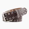 Hollowed Metal Women Leather Belt With Solid Color And Alloy Buckle Fashion