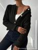 European & American 2025 Fall/Winter Versatile Cable Knit Casual Round Neck Women's Cardigan Sweater.
