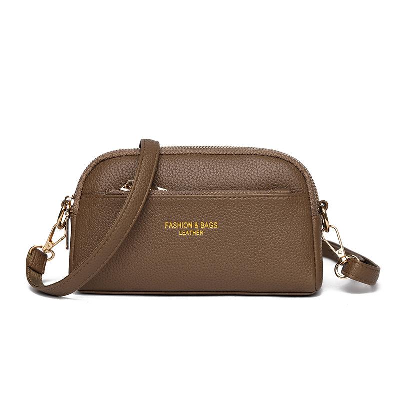 

Мягкая кожа маленькая квадратная сумка женская новая повседневная модная сумка через плечо, сумка-мессенджер для матери среднего возраста, портативная сумка-клатч хаки