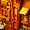 Bücherregal-Set Puppenhaus Holz Beleuchtet DIY Buchnische Bausatz 3D Puzzle Zusammenbau Gebäudemodell Buchstützen Geburtstagsgeschenke für Erwachsene