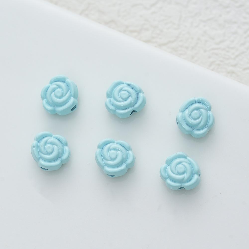 6Mm Legierung Farbige Rosenperlen Perlen DIY Handgefertigt Halskette Armband Ohrschmuck Gerades Loch Blume Zubehör Material