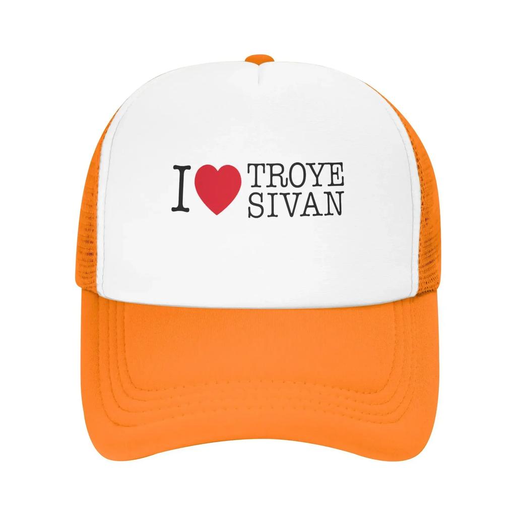 I Love Troye Sivan Very Much Hiking Mesh Baseball Caps For Womens Unisex Male Beach Golf Hat Hip Hop Trucker Cap