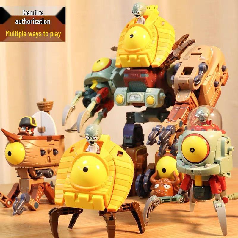 Plants vs. Zombies 2 Transforming Toys: Peashooter, Chomper, Shark, Doctor, Mecha, Giant Boy