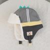 Polyester Cartoon Trapper Hat Thick Kids Earflap Hat Cute Dinosaur Winter Hat  Aged 4-10 Years