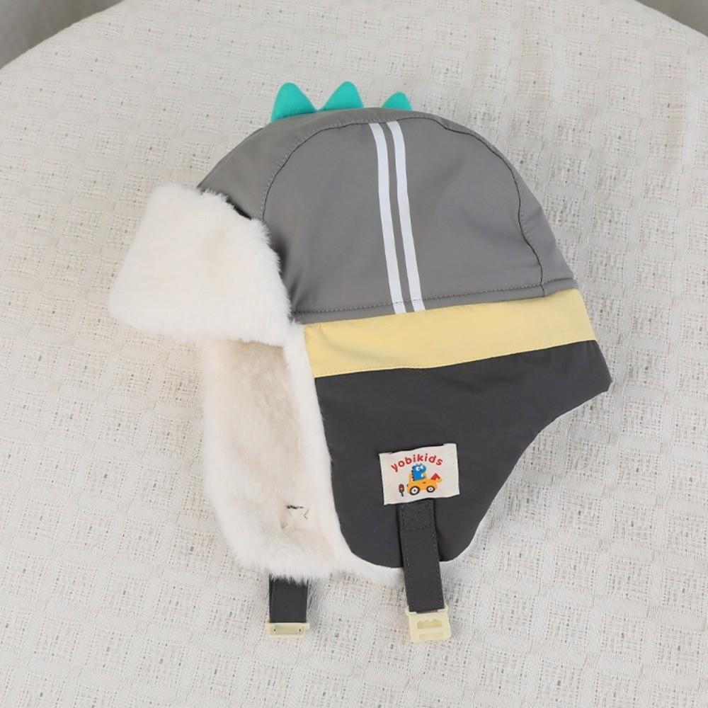 Polyester Cartoon Trapper Hat Thick Kids Earflap Hat Cute Dinosaur Winter Hat  Aged 4-10 Years