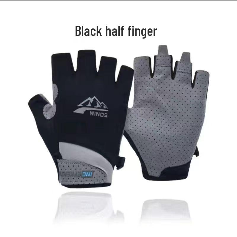Unisex Summer Fingerless Gloves - UV Protective, Breathable Ice Silk for Cycling, Fishing & Sports