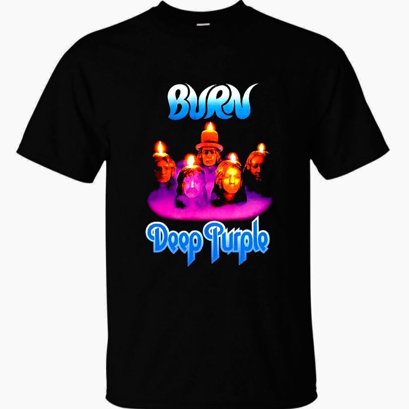 

26 Burn Deep Purple Album T-shirt Short Sleeve size S to 5XL Black Unisex T-Shirt XXXXL