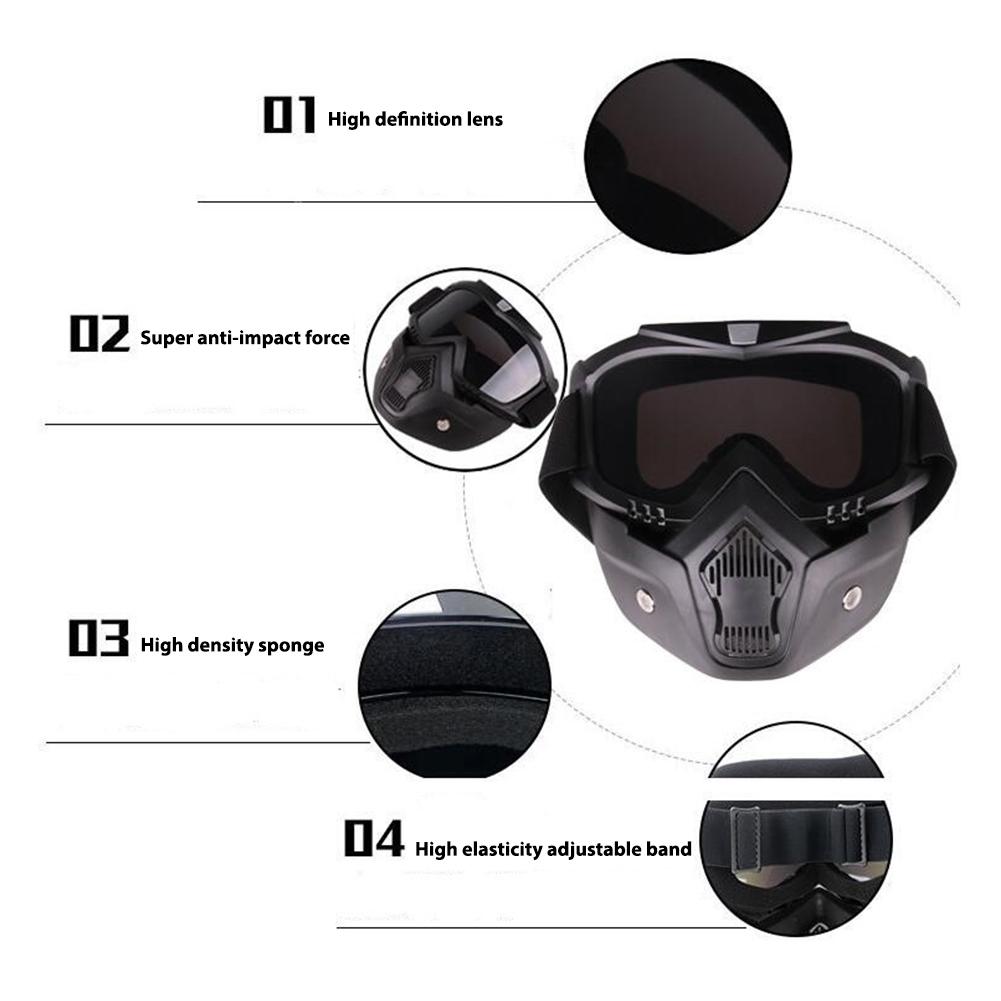 Detachable Anti-fog Mask Goggles Helmet Goggles for Riding Ski Motorcycle