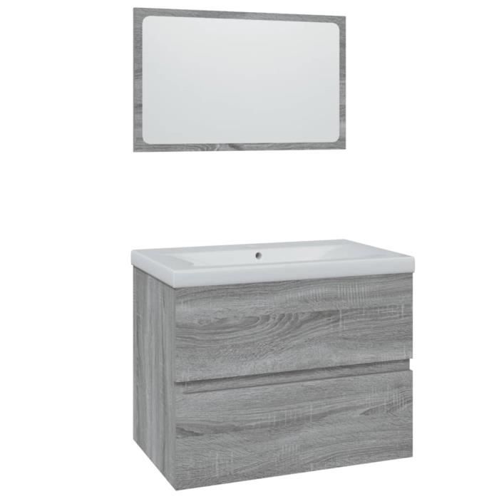 3152874 vidaXL Bathroom Furniture Sonoma Grey Engineered Wood