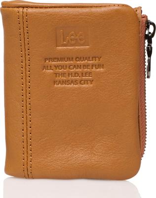 Carteira Bifold Lee Loose II Porta Eletrônicos e com Couro de Vaca Camelo, Compacta, Moedas, Cartões, Dinheiro, Notas, Couro Costurado no Bolso, 320-2111,