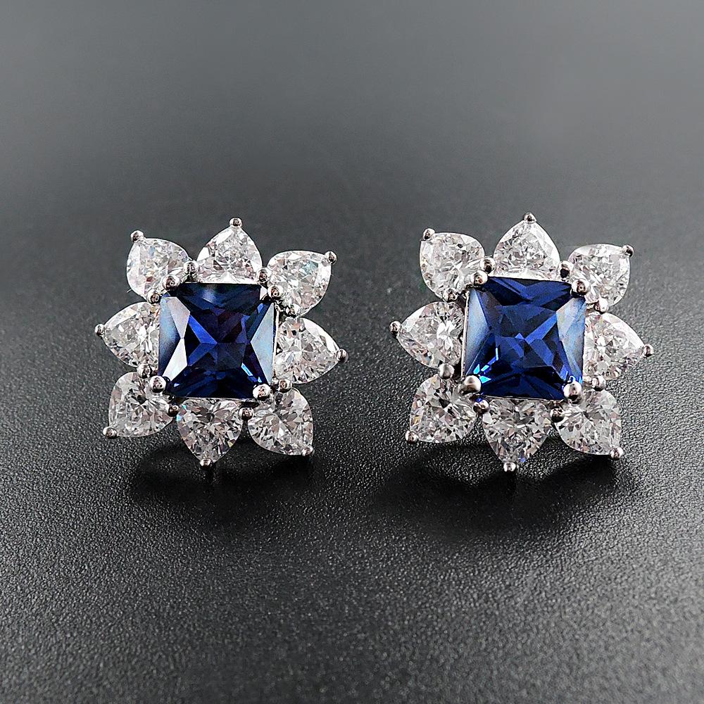 Jewelry Emerald Stud Earrings Vintage Earrings Elegant Women'S Simple Earrings