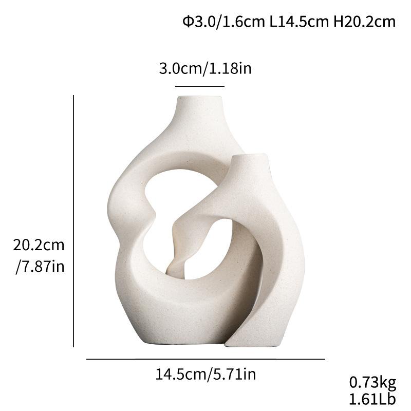 Heißer Verkauf Kreuz-Set Keramikvase Speziell geformter Blumeneinsatz Heim-Tischdekoration