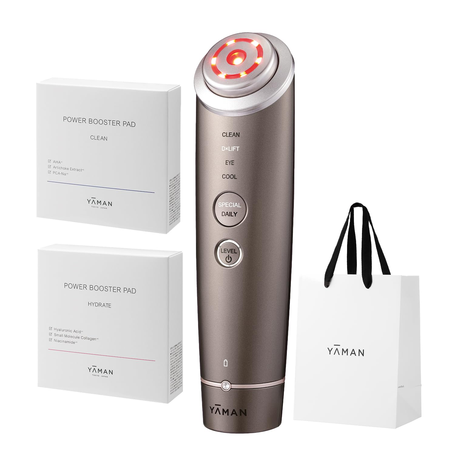 

Facial Beauty Device Photo Plus Deep Lift Power Booster Pad Set of 2 Lift Up Pore Clean Hydrate YJFA1T Bronze YA-MAN бронзовий
