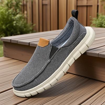 Sapatos Casuais de Verão Masculinos Mocassins de Lona Bege Minimalistas Unissex, Slip on Clássicos Confortáveis para Viagem/Dirigir, Tênis Casuais