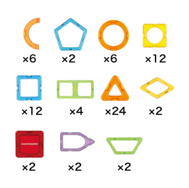 BorneLund Magformers Creative Playset [74 Pieces] for Ages 3 and Up, Educational Toy with Magnetic Building Blocks, MF63189