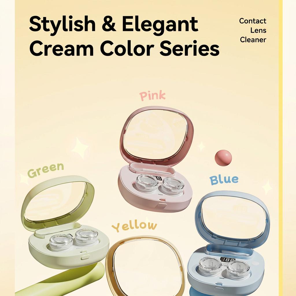 Rechargeable Contact Lens Cleaning Case Portable Colored Contact Lens Cleaner Portable Contact Lens Cleaner Automatic For Travel