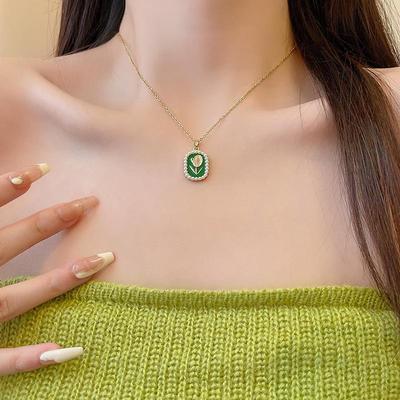 Tulip Pendant Necklace - Trendy, Fresh, Versatile Clavicle Chain for Women