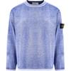 Logo Patch Crew Neck Long Sleeve Sweatshirt Men Sweatshirt Blue K1S155100030S00Z2-V0028
