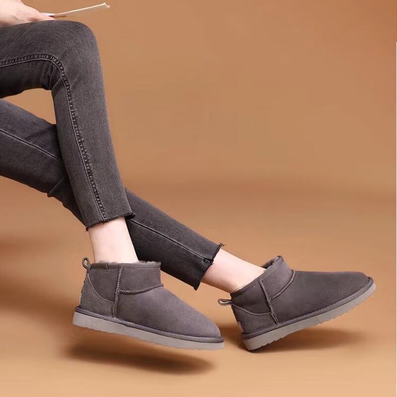 Buyilian Women s Mini Shearling Snow Boots 35