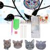 Handmade Cute DIY Full Rhinestones Painting Keychain Key Ring Decoration Pendant Ornament(Cat Head )