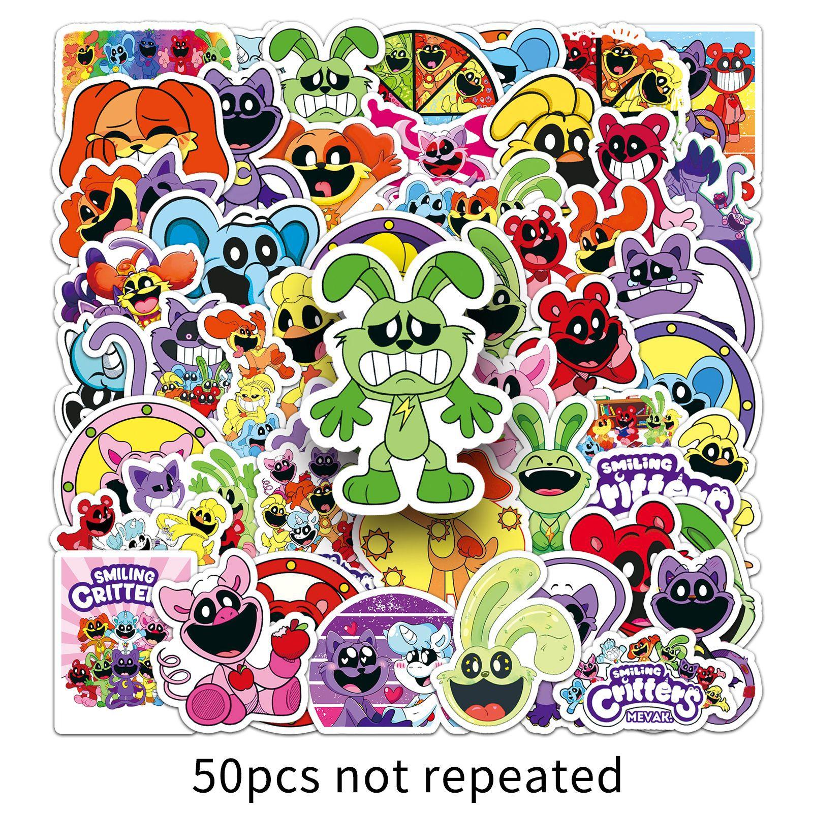 

50 Мультяшных Наклеек Игра Ужасы Улыбка Животное Украшение Наклейки для Компьютера