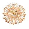 European and American high-end light luxury exaggerated yellow crystal corsage atmospheric luxury inlaid stone micro-inlaid zircon flower pin brooch